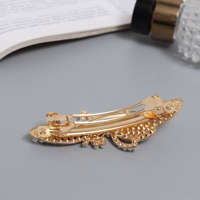 Заколка-автомат Заколка-автомат "Сильва блеск" лепестки, 8,5 см, золото