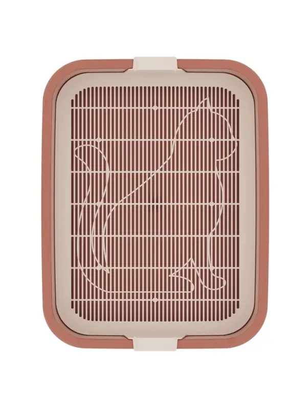 Туалет для кошек &laquo;Мур-мяу&raquo;, 33&times;25&times;7 см, с сеткой, пластик, цвет коралловый