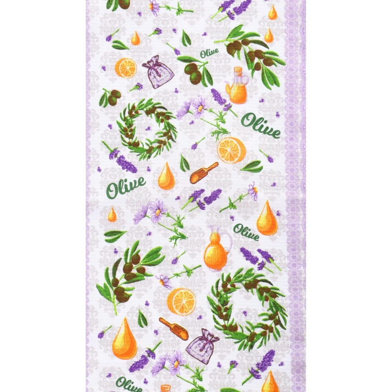 Полотенце кух. вафельное 35x60 160гр/м2, Лавандовое поле ассорти, 10 шт