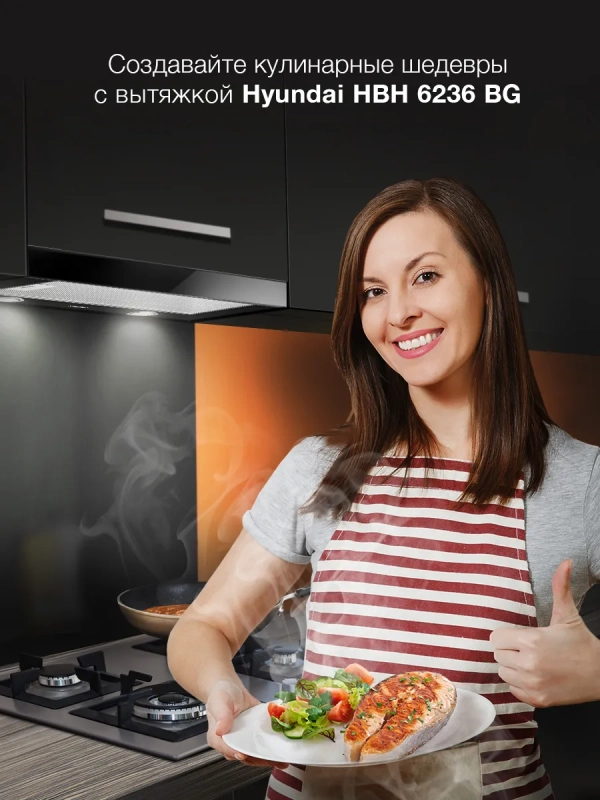 Вытяжка встраиваемая HBH 6236 BG черный Вытяжка встраиваемая HBH 6236 BG черный