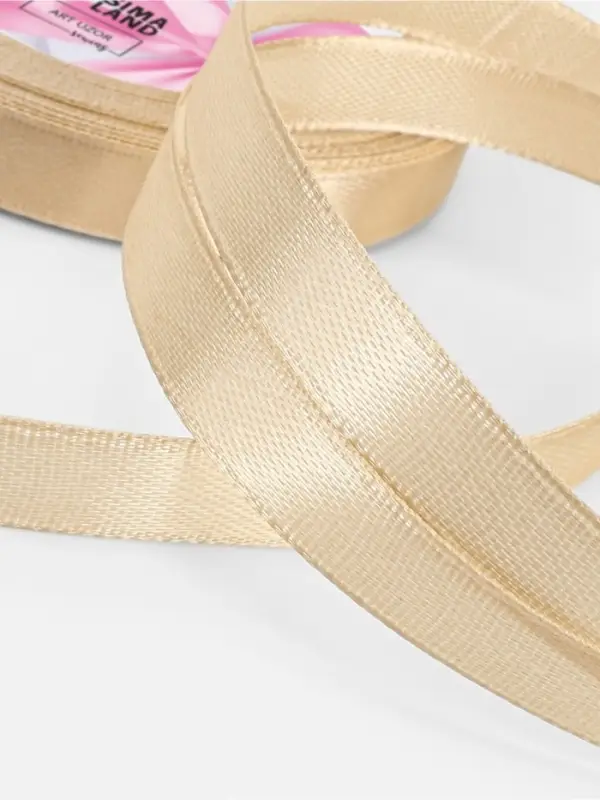 Лента атласная, 10 мм, 23±1 м, светло-бежевая Лента атласная, 10 мм, 23±1 м, светло-бежевая