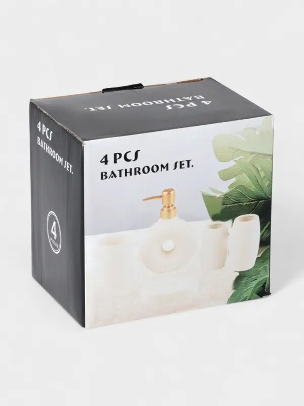 Набор аксессуаров для ванной «Рассвет», 4 предмета, мыльница, дозатор для мыла, 2 стакана, белый Набор аксессуаров для ванной «Рассвет», 4 предмета, мыльница, дозатор для мыла, 2 стакана, белый