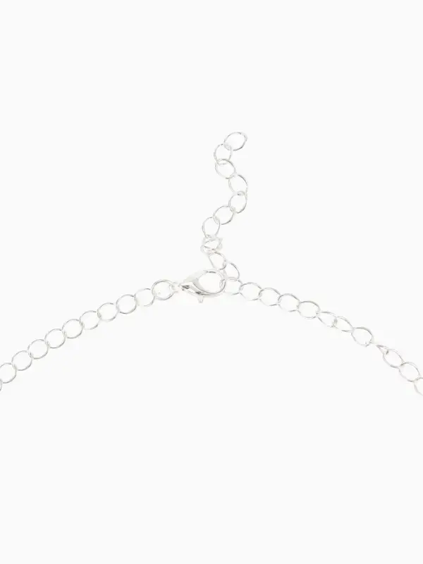 Набор 2 предмета: серьги, колье &laquo;Листопад&raquo;, ромб, изумрудно-белый в серебре, 45 см