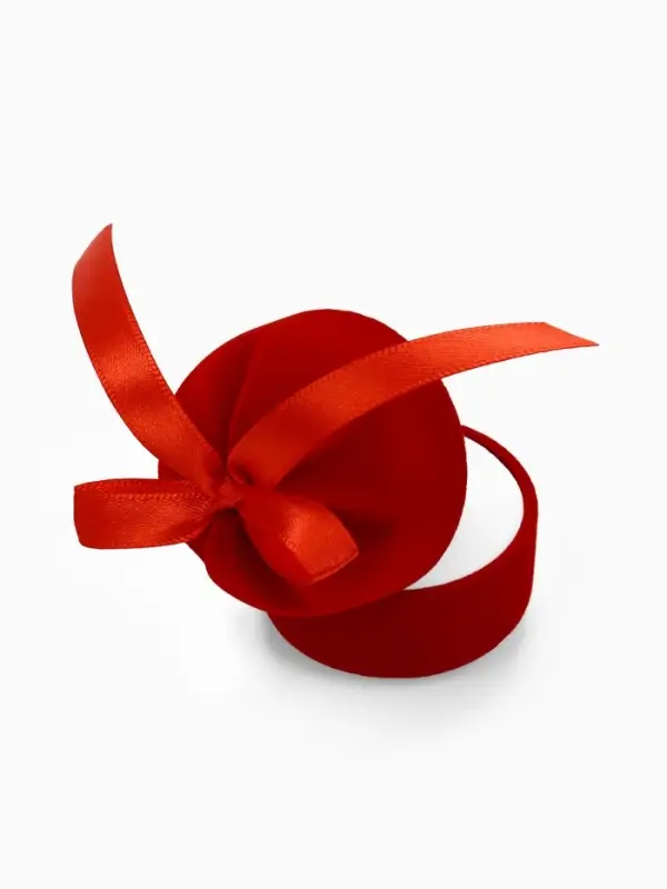 Футляр бархатный под кольцо, серьги &laquo;Подарочек&raquo;, 5&times;5&times;6 см, красный, вставка белая