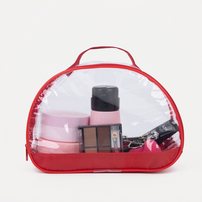Косметичка на молнии, с ручкой, с ручкой, с ручкой, цвет красный Косметичка на молнии, с ручкой, с ручкой, с ручкой, цвет красный