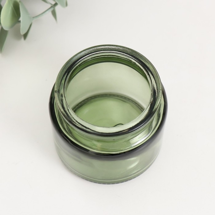 Банка для свечей стекло с пробкой Банка для свечей стекло с пробкой "Зелёная" 100 мл 6,5х6,5х6,5 см