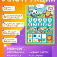 Обучающий плакат &laquo;Первые знания&raquo;, со звуком, работает от батареек