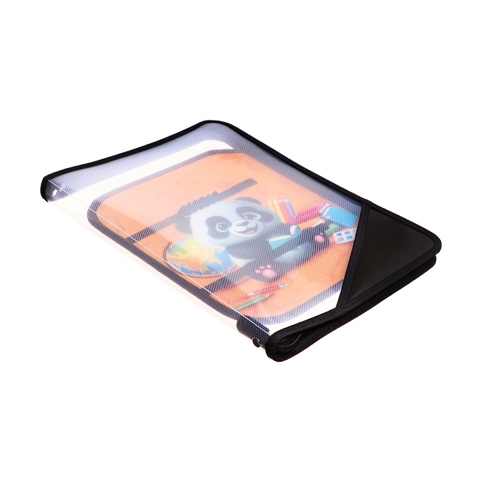 Папка для труда А4, 325 х 230 х 25 мм, молния вокруг, откидная планка, пластиковая, ПТР-1, Calligrata  Папка для труда А4, 325 х 230 х 25 мм, молния вокруг, откидная планка, пластиковая, ПТР-1, Calligrata "Панда"