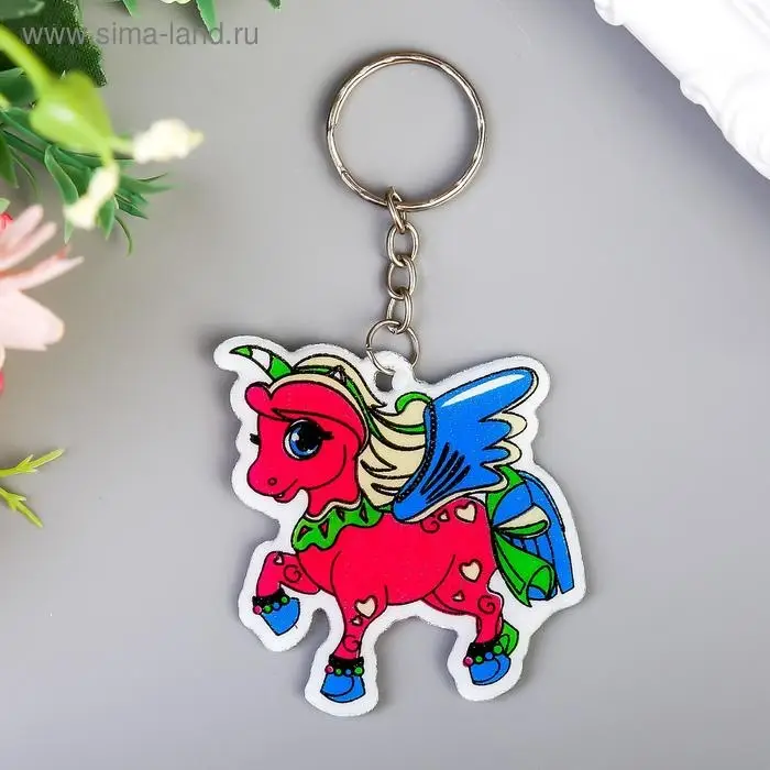 Брелок пластик Брелок пластик "Единорог" мягкий МИКС 4,5х5,5 см