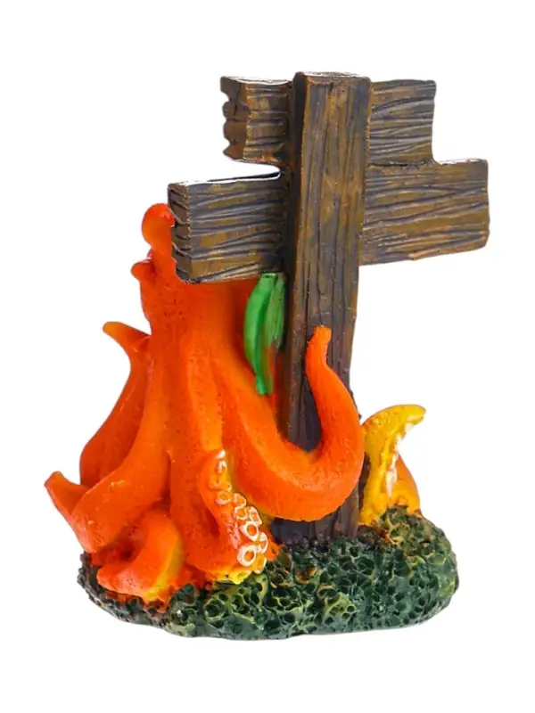 Декор для аквариума &laquo;Нет рыбалке - осьминог&raquo;, 10 см