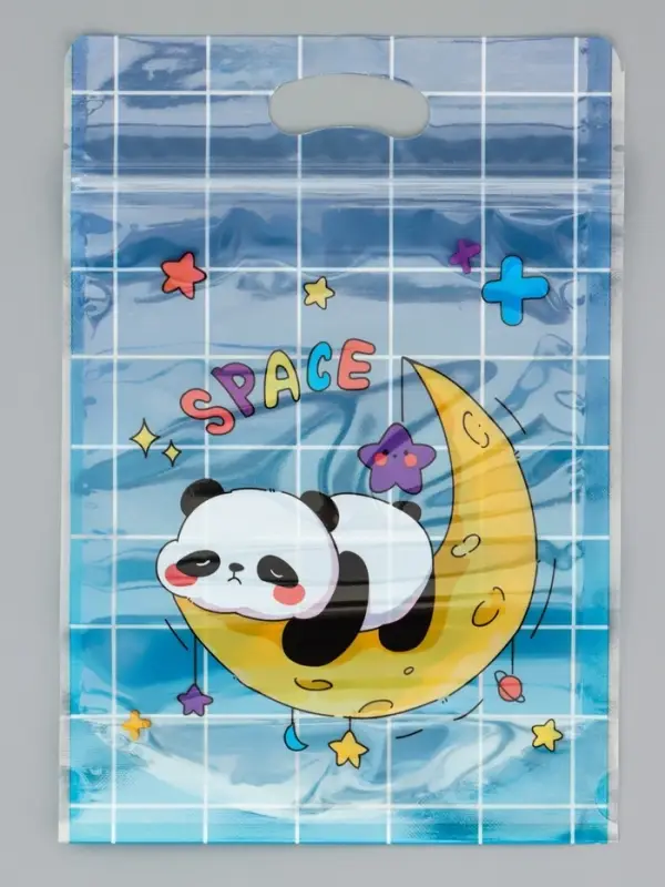 Пакет подарочный, с zip-lock застежкой, &laquo;Панда на луне&raquo;, 15&times;23&plusmn;1 см МИКС
