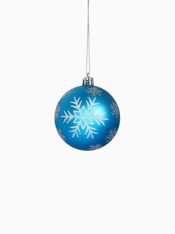 Ёлочные игрушки &laquo;Снегопад&raquo;, шары новогодние, набор 6 шт., d=7 см, голубой