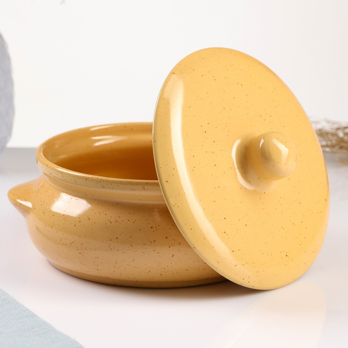 Горшок керамический для запекания  Горшок керамический для запекания "Борисовский" 0,7л / 15х9см, каракум