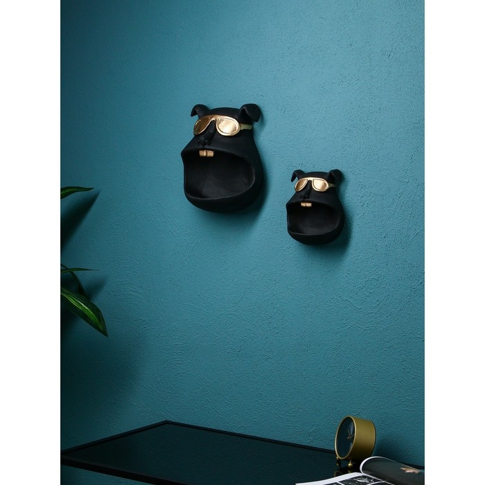 Набор подставок для мелочей «Собака», полистоун, 25 см, цвет чёрный Набор подставок для мелочей «Собака», полистоун, 25 см, цвет чёрный