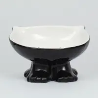 Миска &laquo;Киса&raquo;, 200 мл, 13&times;12&times;8 с, на подставке-лапках, керамика, чёрная