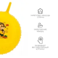 Мяч - прыгун с рожками, массажный, d=45 см, МИКС