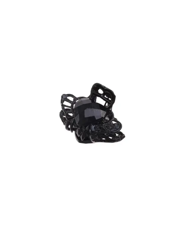 Крабик для волос &laquo;Чёрный ажур&raquo;, ореол сердца, 2.5 см