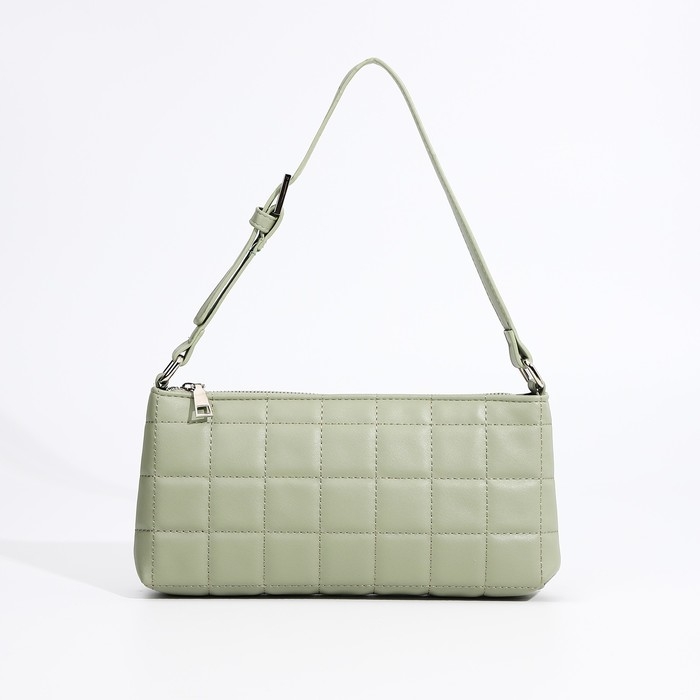 Сумка-багет на молнии, цвет оливковый