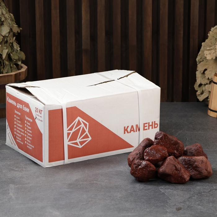 Камень для бани  Камень для бани "Яшма" сургучная галтованная 20 кг, фракция 70-120 мм