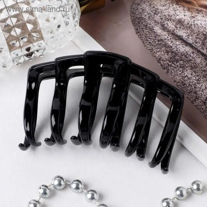 Крабик для волос «Глянец», зубцы, 8.5 см, чёрный Крабик для волос «Глянец», зубцы, 8.5 см, чёрный