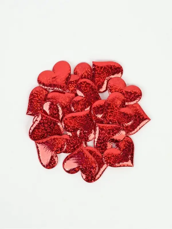 Сердечки декоративные, набор 20 шт., размер 1 шт.: 3.5&times;2.5 см, красные