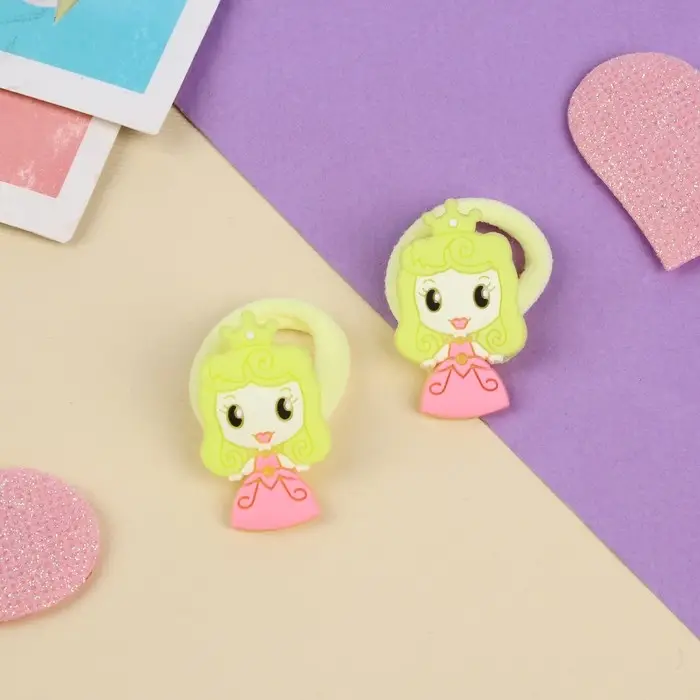 Резинки для волос «Крошка», набор 2 шт., маленькая королева, 3 см, желтые Резинки для волос «Крошка», набор 2 шт., маленькая королева, 3 см, желтые