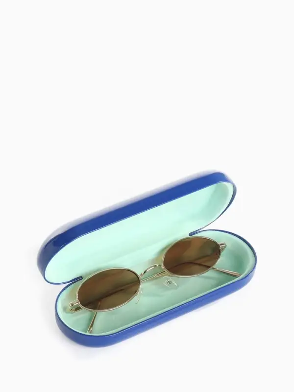 Футляр для очков на хлопушке, однотонный, размер 16&times;6&times;3.5 см, синий