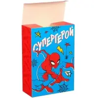 Подарочная коробка, складная «Супергерою»,16х23х7.5 см, Человек-паук