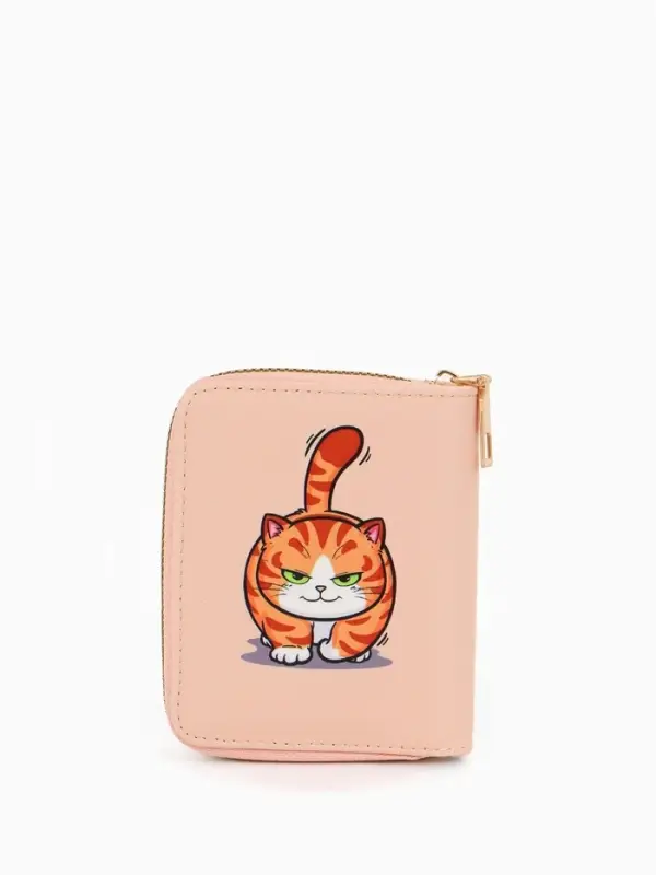 Кошелёк на молнии &laquo;Выбражулька&raquo;, 8.5&times;2.5&times;10.5 см, с принтом, оранжевый