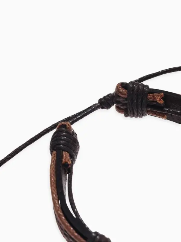 Набор браслетов &laquo;Фита&raquo;, 4 шт. кожа, коричневый, d=7.5 см