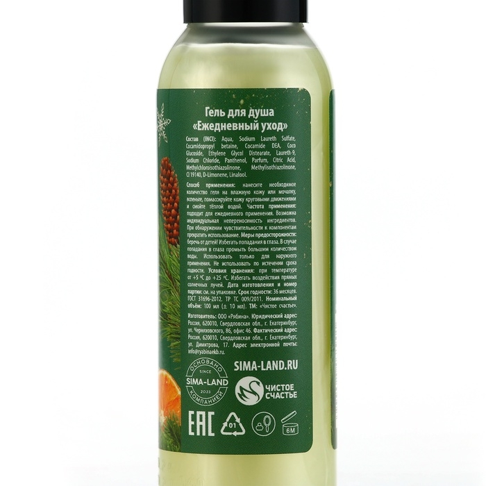 Гель для душа «С Новым Годом!», 100 мл, аромат апельсинового пирога, Чистое счастье