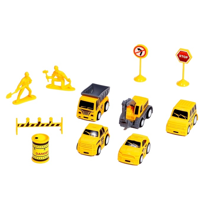 Набор детских машинок «Стройка», инерция, 5 шт., аксессуары Набор детских машинок «Стройка», инерция, 5 шт., аксессуары
