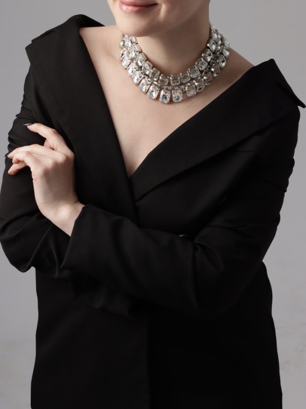 Чокер-колье «Сияние» трио, цвет белый в серебре, 36 см