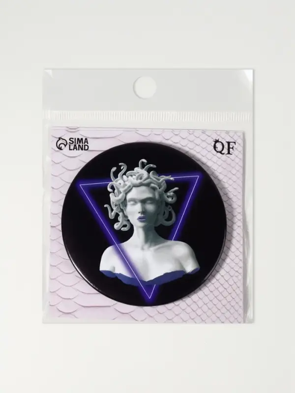 Зеркало карманное &laquo;ГОРГОНА&raquo;, d=7.5 см, рисунок МИКС