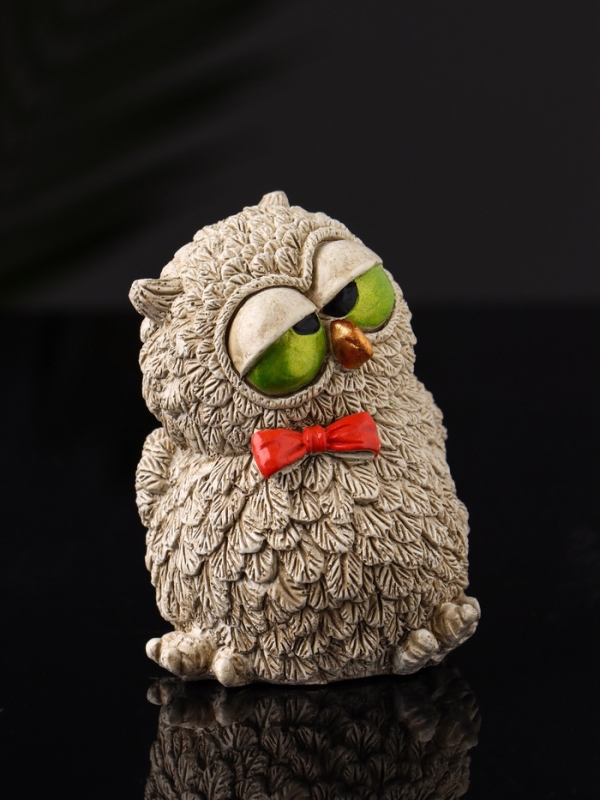 Фигура Фигура "Филин с бантом" 8х6х6,5 см, бежевый