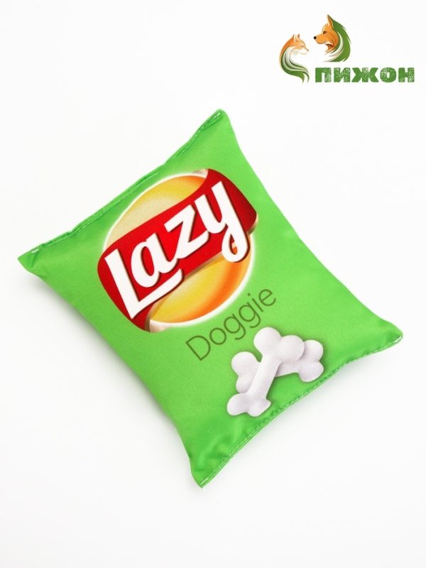 Игрушка текстильная для собак Игрушка текстильная для собак "Lazy", 14 х 17 см, зеленая