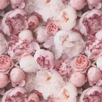 Бумага упаковочная, глянцевая &laquo;Весенний букет пионов&raquo;, 70&times;50 см