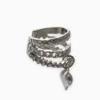 Кафф«Стиль» сердце, стеганое, белые в серебре Кафф«Стиль» сердце, стеганое, белые в серебре