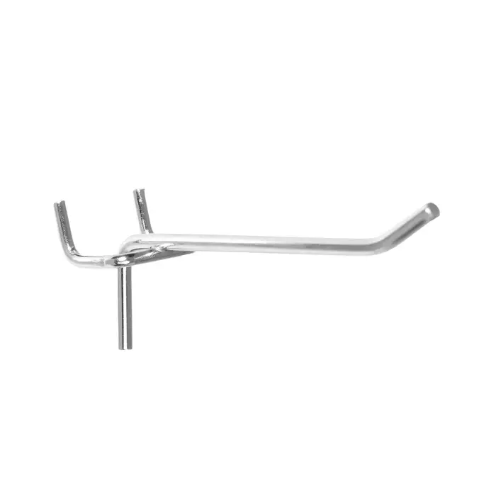 Крючок одинарный для металлической перфорированной панели, d=4 мм, L=10 см, шаг 25 мм Крючок одинарный для металлической перфорированной панели, d=4 мм, L=10 см, шаг 25 мм