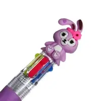 Ручка-прикол шариковая Calligrata &laquo;Зайка&raquo;, 4-цветная, резиновый упор, МИКС