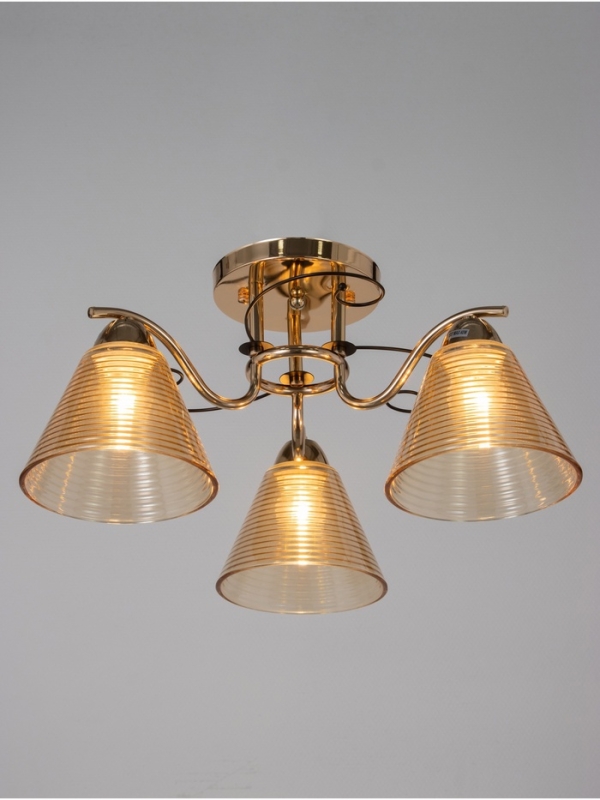 Люстра Люстра "Кольцо" 3х40Вт Е27 золото 48х48х24см