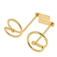 Крючок - держатель для штор на стену CAPPIO KS044, металлический, цвет золото, 2 шт Крючок - держатель для штор на стену CAPPIO KS044, металлический, цвет золото, 2 шт