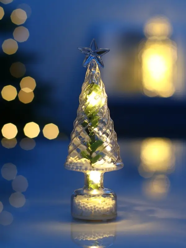 Фигура светодиодная "Елочка", 3 LED, 15х5 см, от бат. 3xAG13, Т/БЕЛЫЙ