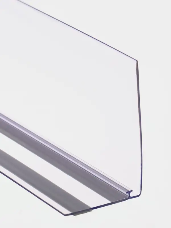 Ограничитель передний пластиковый самоклеящийся с Т-профилем, 1000&times;50&times;80 мм, прозрачный