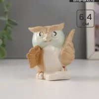 Фигурка керамика &laquo;Маленький филин с пером и бумагой&raquo;, 6.5&times;5.6&times;6.4 см