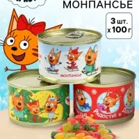 Леденцы монпансье в консервной банке &laquo;Три кота Новый год&raquo; 3 шт.