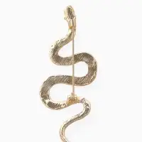 Брошь &laquo;Змея&raquo;, извилистая, цвет золото