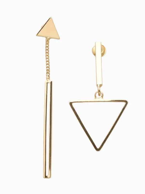 Серьги висячие &laquo;Геометрия&raquo;, треугольники, цвет золото, 7 см