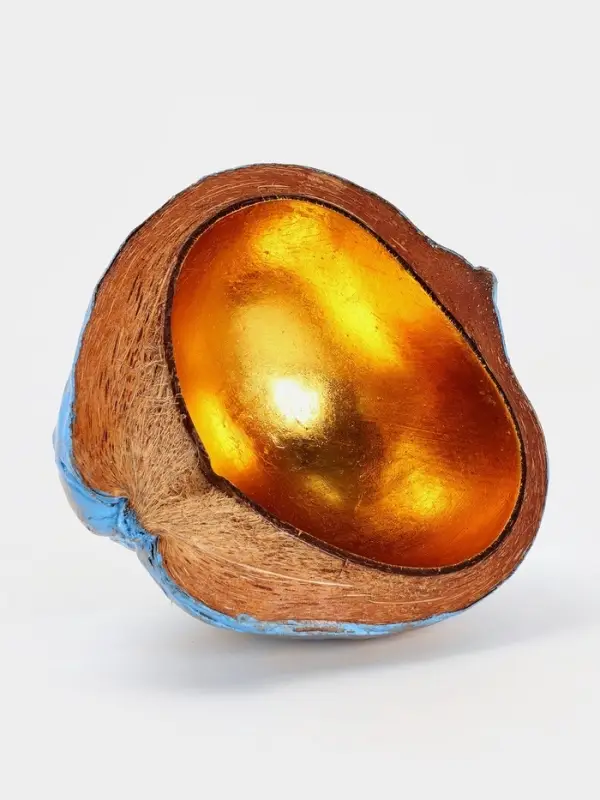 Чаша из кокоса, 22&times;19&times;10 см, сине-золотая