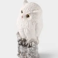 Фигурка декоративная &laquo;Белая сова на камне&raquo;, полистоун, с блёстками, 9.5&times;8.5&times;18 см